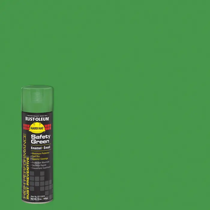 15 Oz Rust-Oleum Brands V2133838 Safety Green Hard Hat Enamel Spray Paint - Image 2