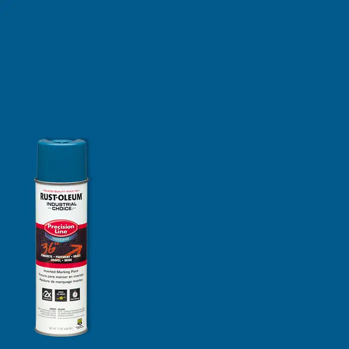 17 Oz Rust‐Oleum 203031 Industrial Choice Caution Blue Precision Line Inverted Marking Paint, Water‐Based - Image 2