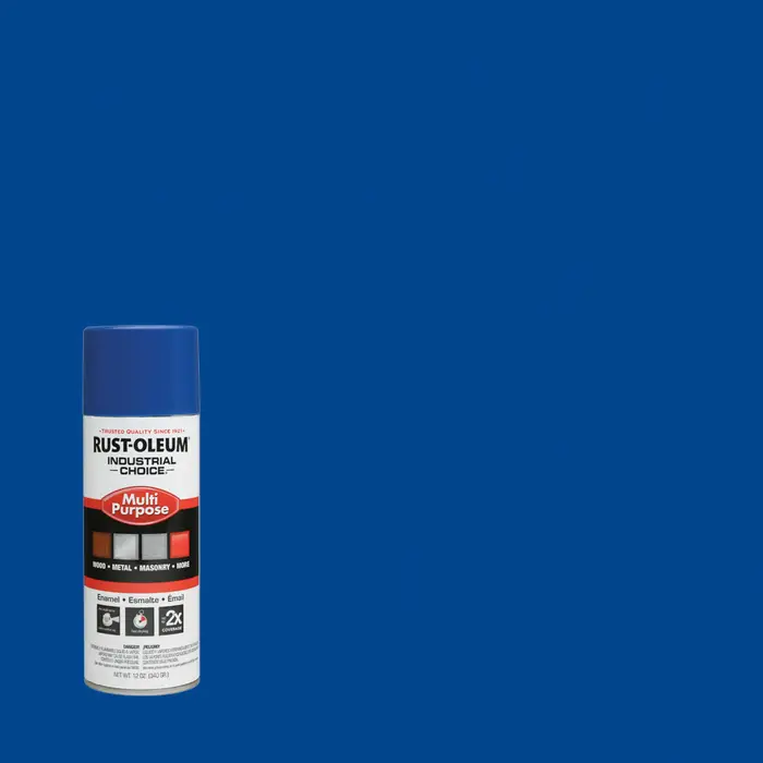 12 Oz Rust-Oleum Brands 1624830 OSHA Safety Blue Industrial Choice Enamel Spray Paint - Image 2