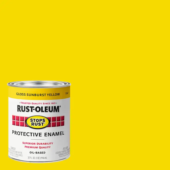 Qt Rust‐Oleum Brands 7747502 Sunburst Yellow Stops Rust Protective Enamel, Gloss - Image 2