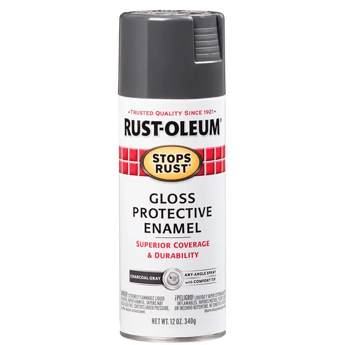 Pallet (1638 ct) of 12 Oz Rust‐Oleum 7784830 Charcoal Gray Stops Rust Protective Enamel Spray Paint, Gloss