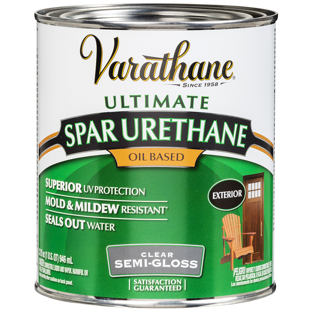 4-Pack of 1 Qt Rust-Oleum 9441 Clear Varathane Oil-Based Exterior Ultimate Spar Urethane, Semi-Gloss