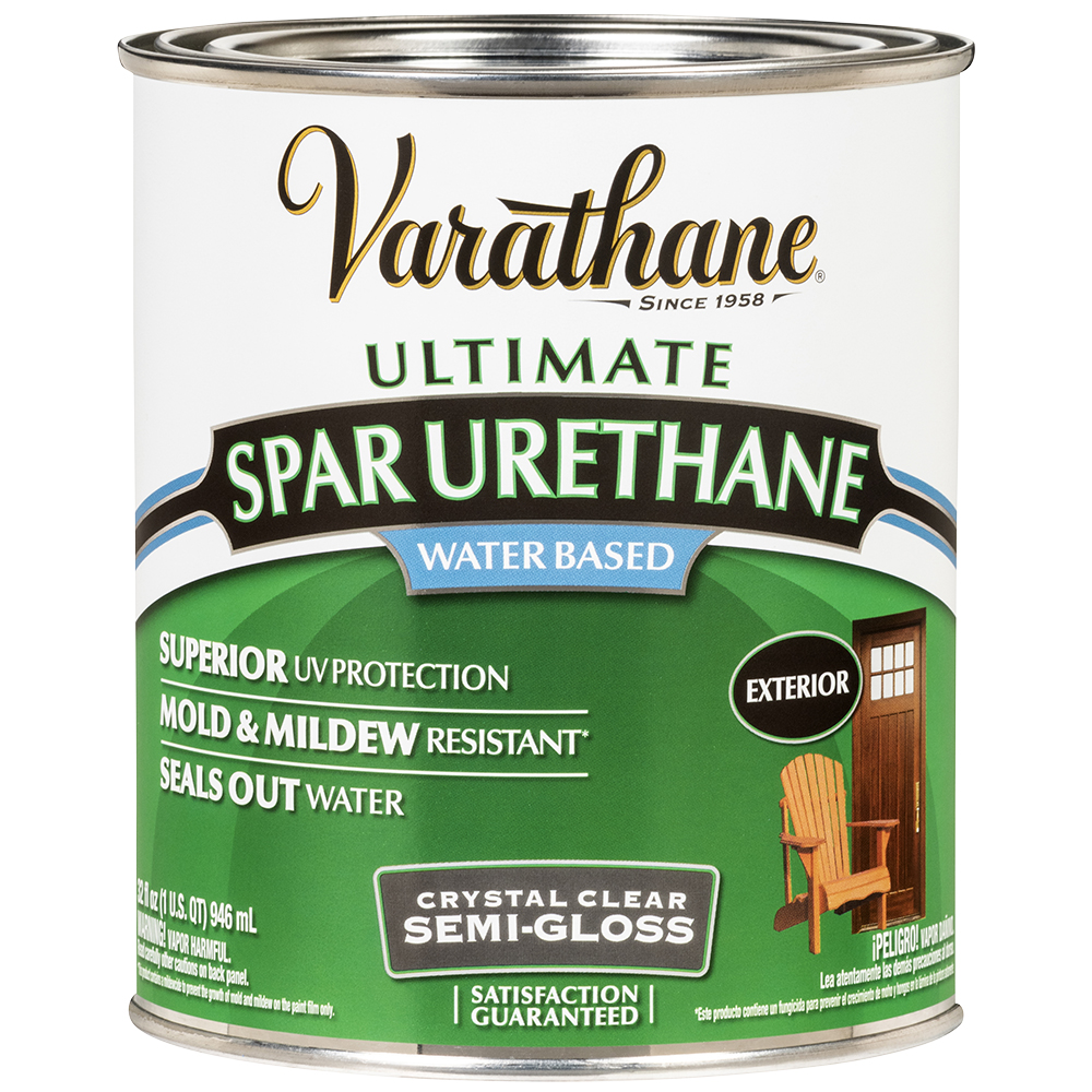 Qt Rust-Oleum 250141H Clear Varathane Water-Based Interior & Exterior Ultimate Spar Urethane, Semi-Gloss