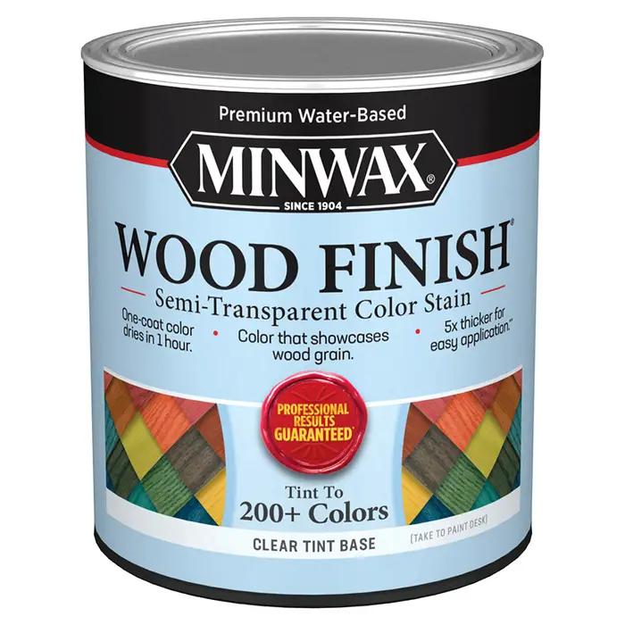Qt Minwax 11720 Clear Tint Base Wood Finish Water‐Based Semi‐Transparent Color Stain
