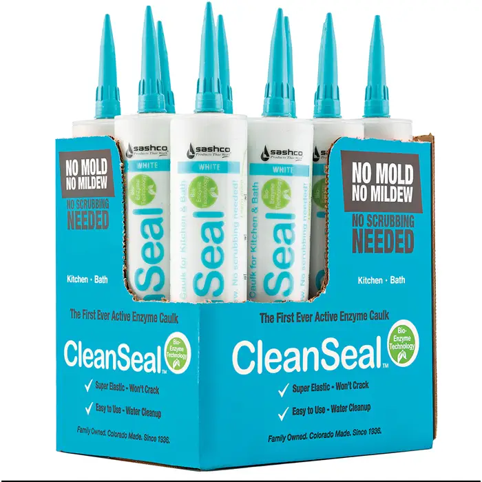 396‐Pack of 10.5 Oz. Sashco 11073 White CleanSeal Active Enzyme Caulk for Kitchen and Bath - Image 3