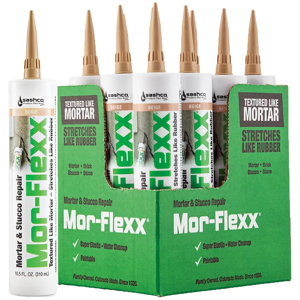12‐Pack of 10.5 Oz Sashco 15010 Beige Mor‐Flexx Flexible
