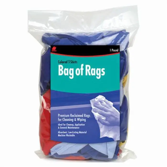 Pallet (750 ct) of 1 Lb Buffalo 10081 Colored Recycled Colored T-Shirt Wipers Knit Cloth Rags, Bagged