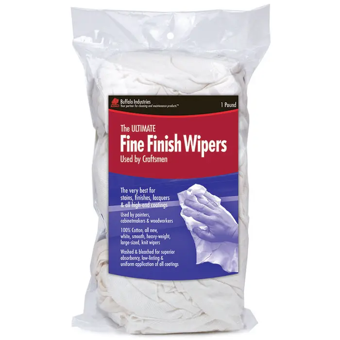 Pallet (900 ct) of 1 Lb Buffalo 12030 White Ultimate Fine Finish Wipers New Cloth Rags, Bagged