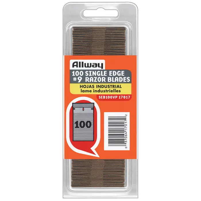 Allway Tools SEB100VP SEB-Series Single Edge Razor Blades, Clam Shell, 100-Pack