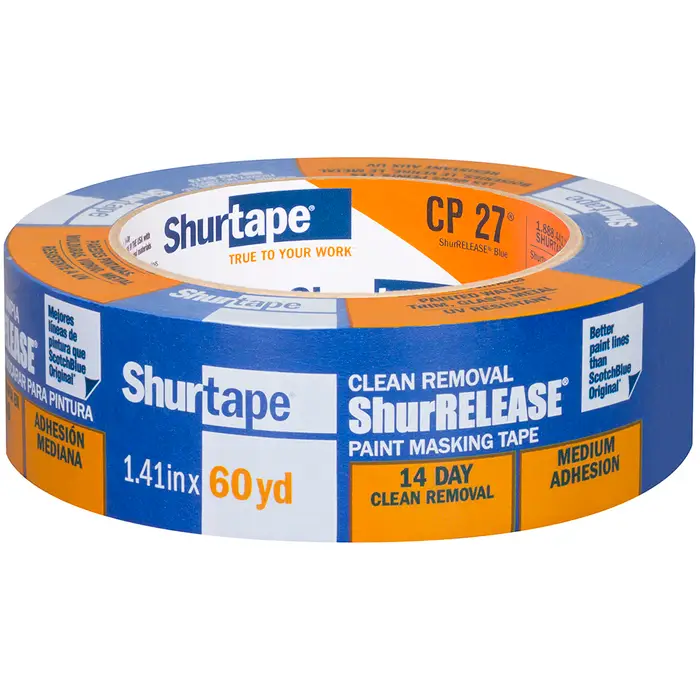 Pallet (2304‐Rolls) of 1.41” x 60 Yds Shurtape 202879 Blue CP 27 ShurRELEASE 14‐Day Multi‐Surface Painter’s Tape