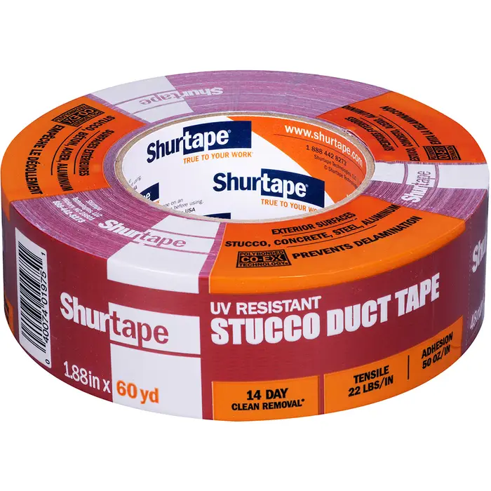 96‐Rolls of 1.88” x 60 Yds Shurtape 100526 Red PC 667 Specialty Grade, Outdoor Stucco Duct Tape