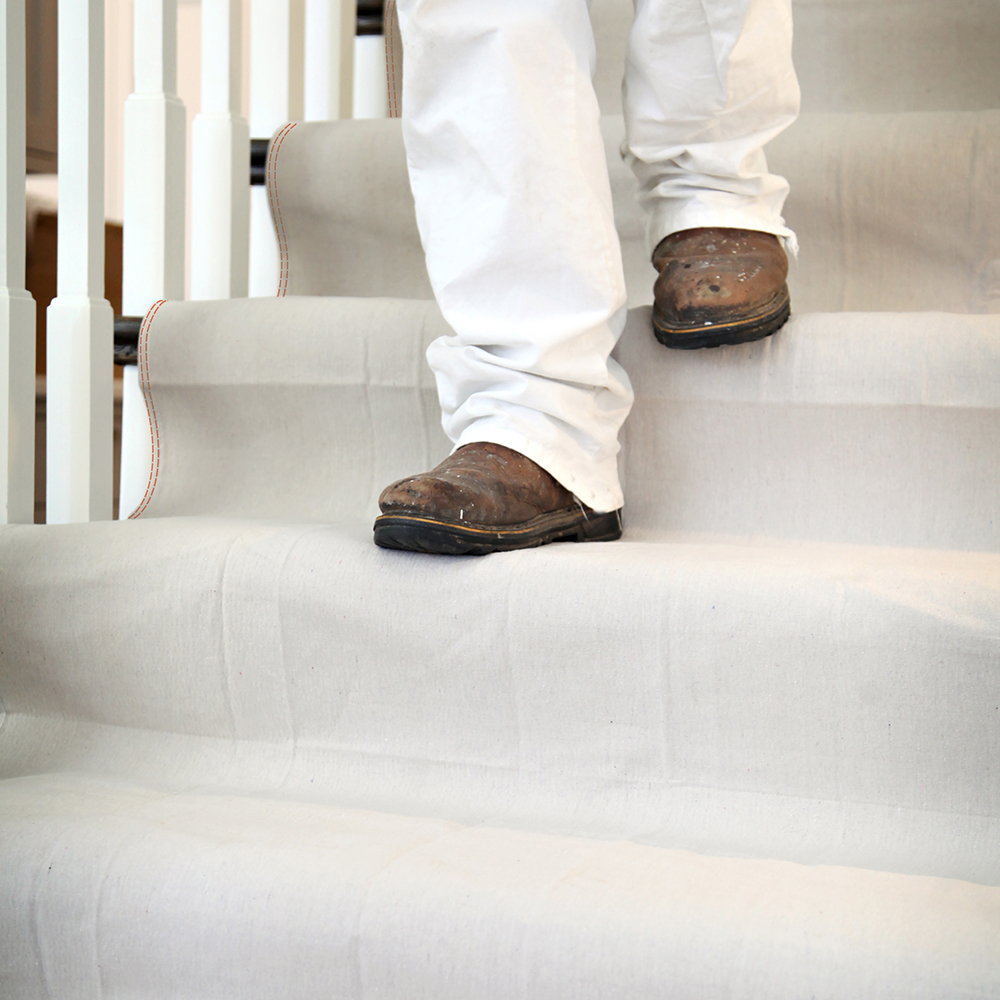 144-Pack of 4' x 12' Trimaco 04328 Stay Put Slip Resistant Spill Block Canvas Drop Cloth - Image 5