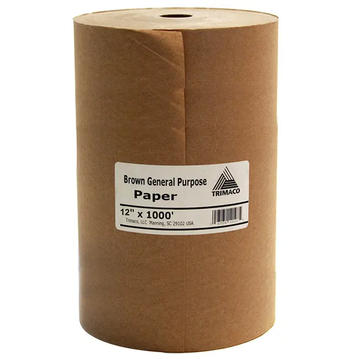Pallet (75‐Rolls) of 12” x 1000’ Trimaco GPL12 Easy Mask Brown General Purpose Masking Paper