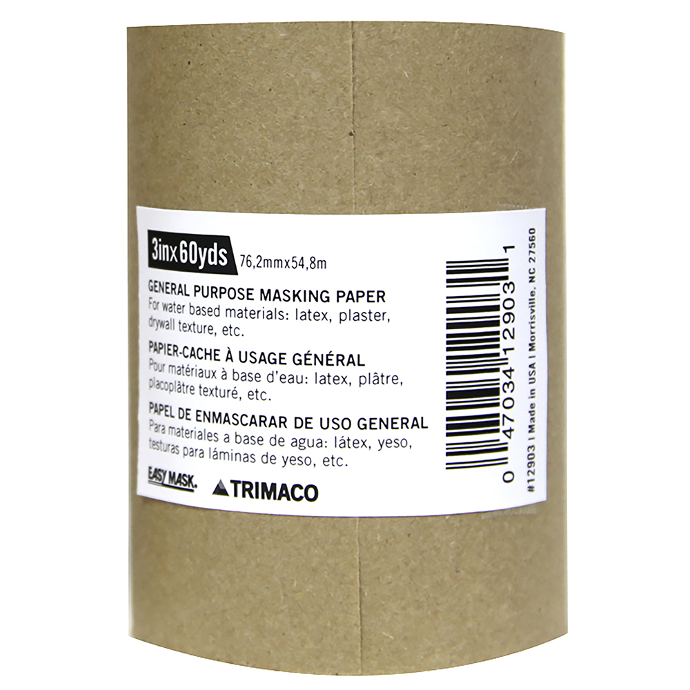 96-Pack of 3″ x 180′ Trimaco 12903 Brown Easy Mask General Purpose Masking Paper