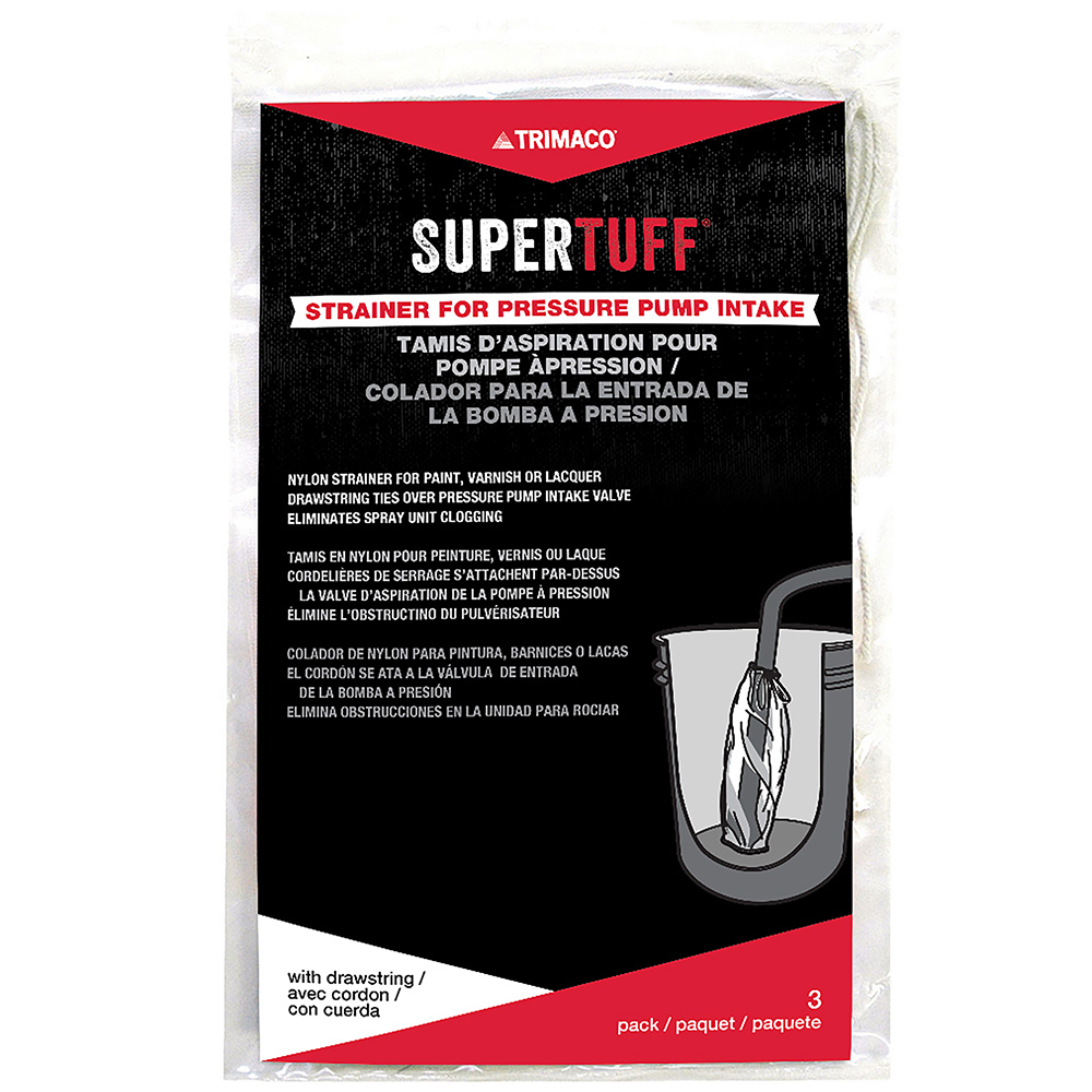Trimaco 30138 SuperTuff Pump Strainer Bag with Draw String, Medium Mesh, 3-Pack
