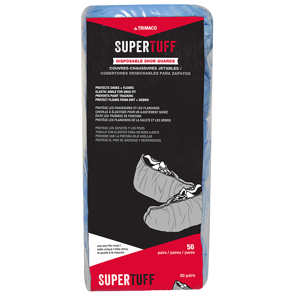 One-Size Trimaco 54350 SuperTuff Slip Resistant Poly Shoe Guards, 50-Pair