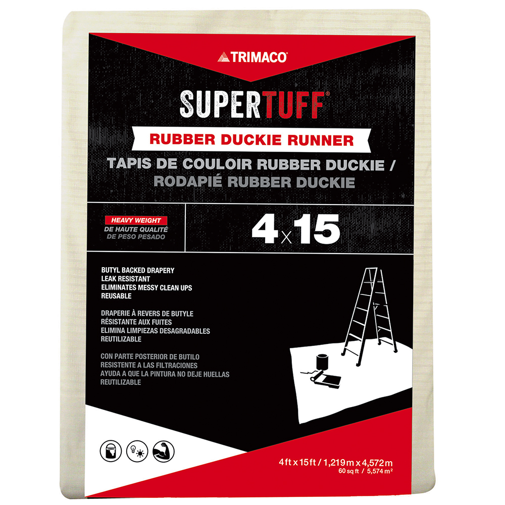 4' x 15' Trimaco 80208 Rubber Duckie Heavyweight Butyl-Coated Backed Drop Cloth