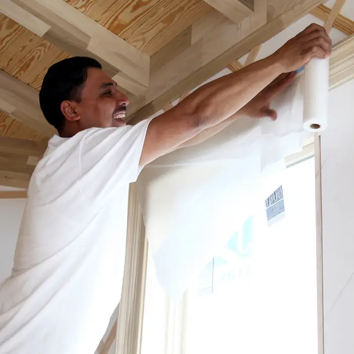 1‐Roll of 5.9’ x 72’ Trimaco 949660 Tape & Drape Pre‐Taped Masking Film with PerfectEdge Tape - Image 3