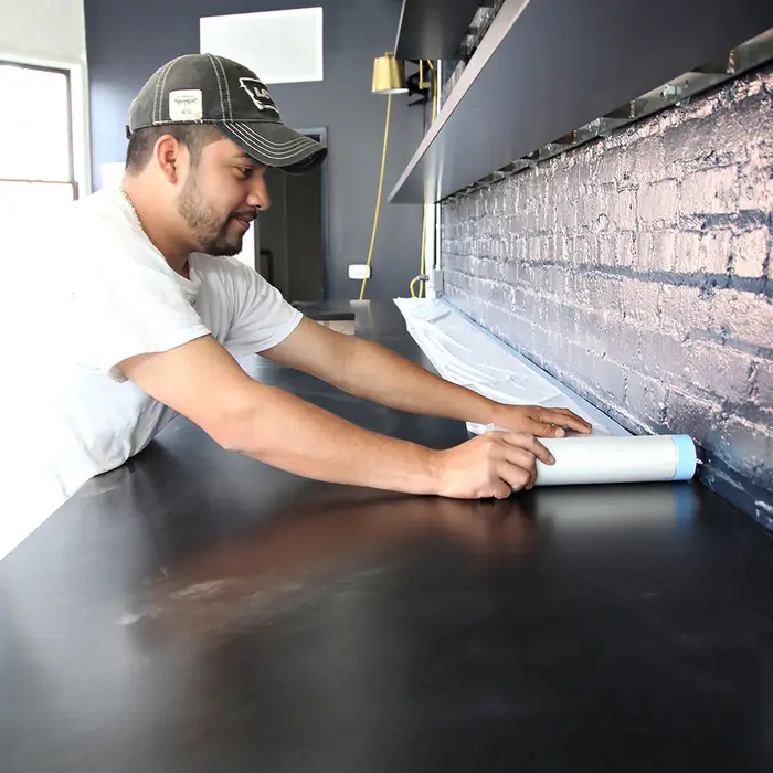 1‐Roll of 5.9’ x 72’ Trimaco 949660 Tape & Drape Pre‐Taped Masking Film with PerfectEdge Tape - Image 5