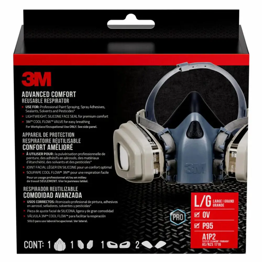 Large 3M 7513PA1-A Cool Flow Valve Respirator Paint Protection