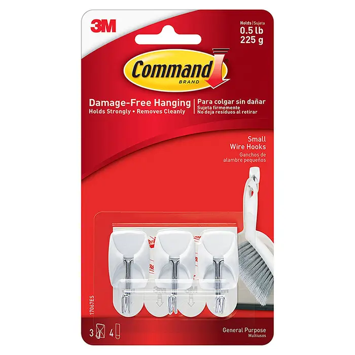 Small 3M 17067ES White Command Wire Hooks
