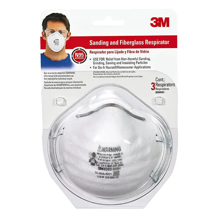 3M 8200H3-DC Sanding and Fiberglass Respirator, 3-Pack