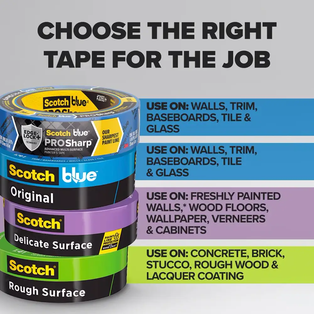 24‐Rolls of .94” x 60 Yds 3M 2093+‐24EC ScotchBlue Blue PROSharp Advanced Multi-Surface Painter’s Tape with Edge-Lock+ Technology - Image 2