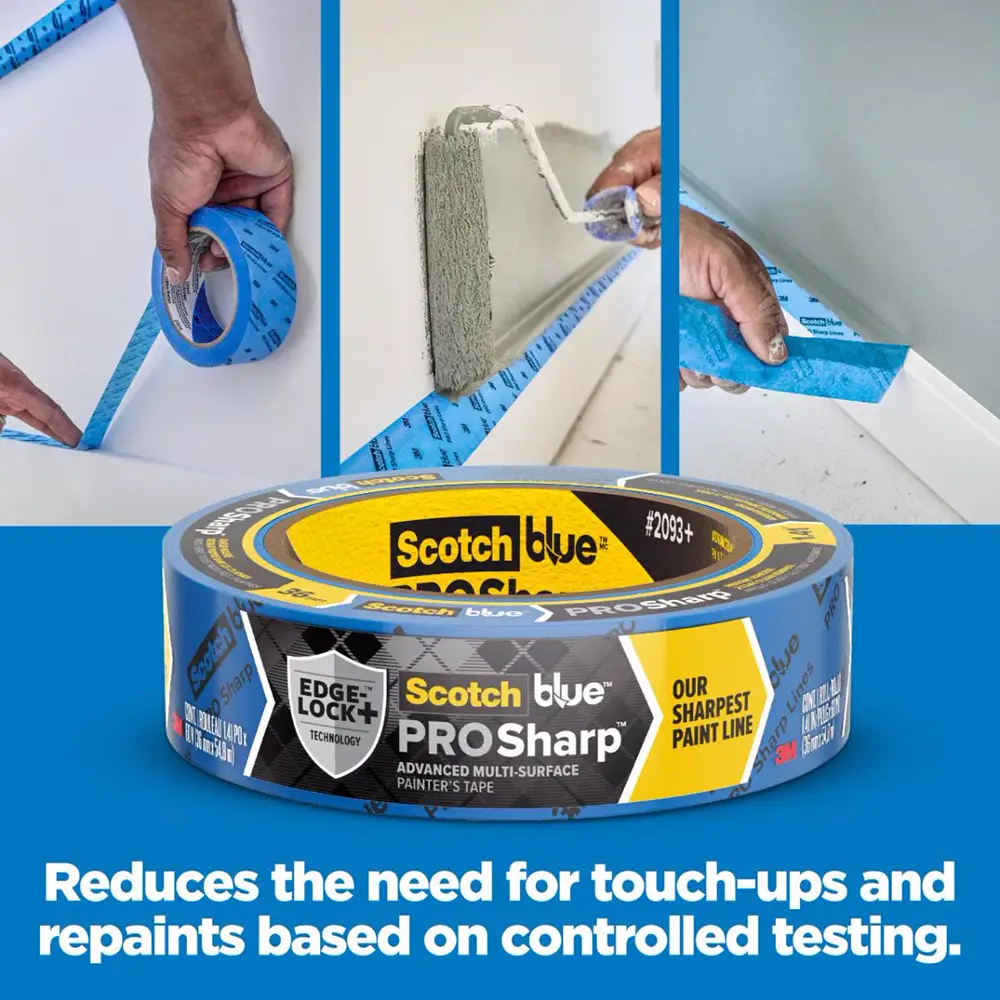 1‐Roll of 1.88” x 60 Yds 3M 2093+-48EC ScotchBlue Blue PROSharp Advanced Multi-Surface Painter’s Tape with Edge-Lock+ Technology - Image 3