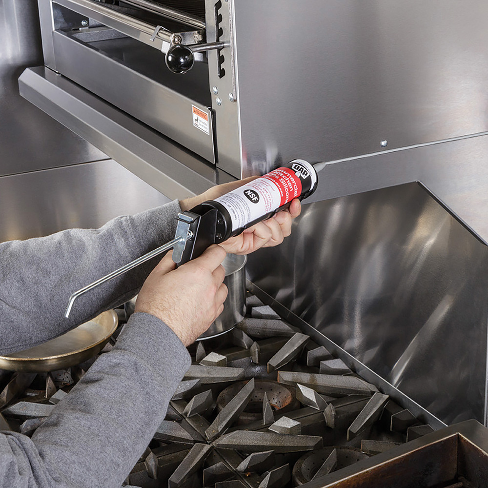 12 Pack of 9.8 Oz Dap 08658 Clear Commercial Kitchen 100% Silicone Sealant - Image 2