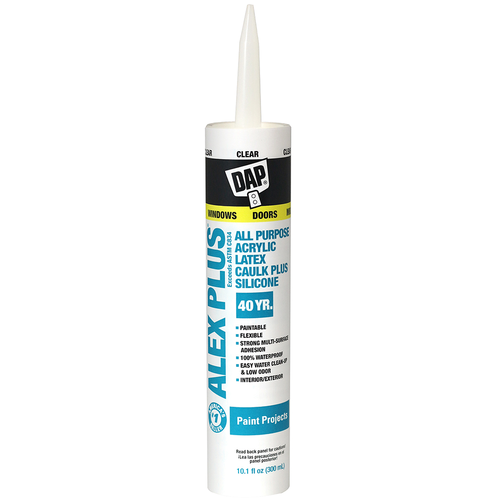 12 Pack of 10.1 Oz Dap 18071 Clear Alex Plus All-Purpose Siliconized Acrylic Latex Caulk - Image 2