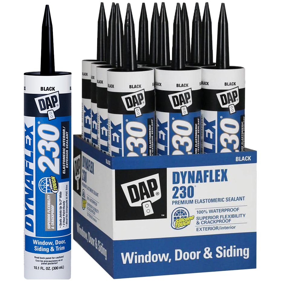 12-Pack of 10.1 Oz Dap 18280 Black Dynaflex 230 Premium Elastomeric Latex Sealant