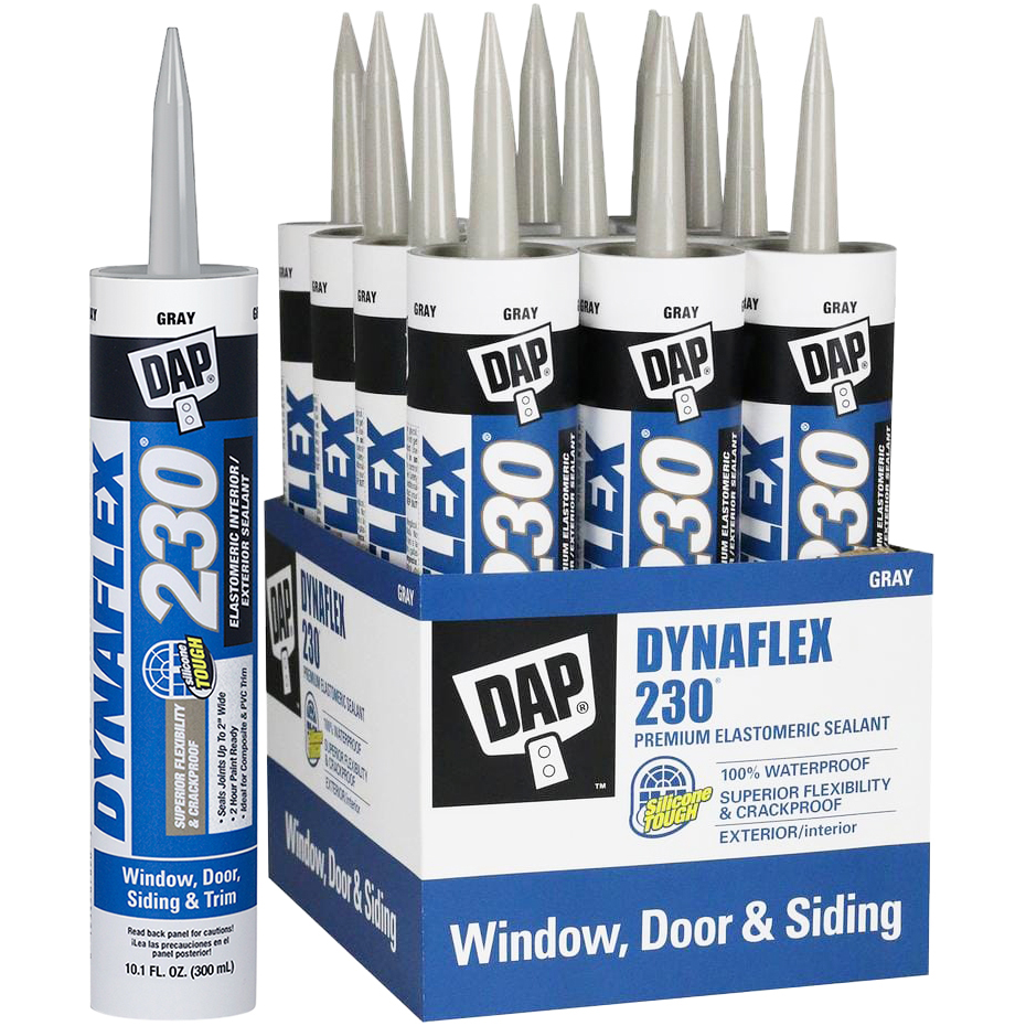 12-Pack of 10.1 Oz Dap 18301 Gray Dynaflex 230 Premium Elastomeric Latex Sealant