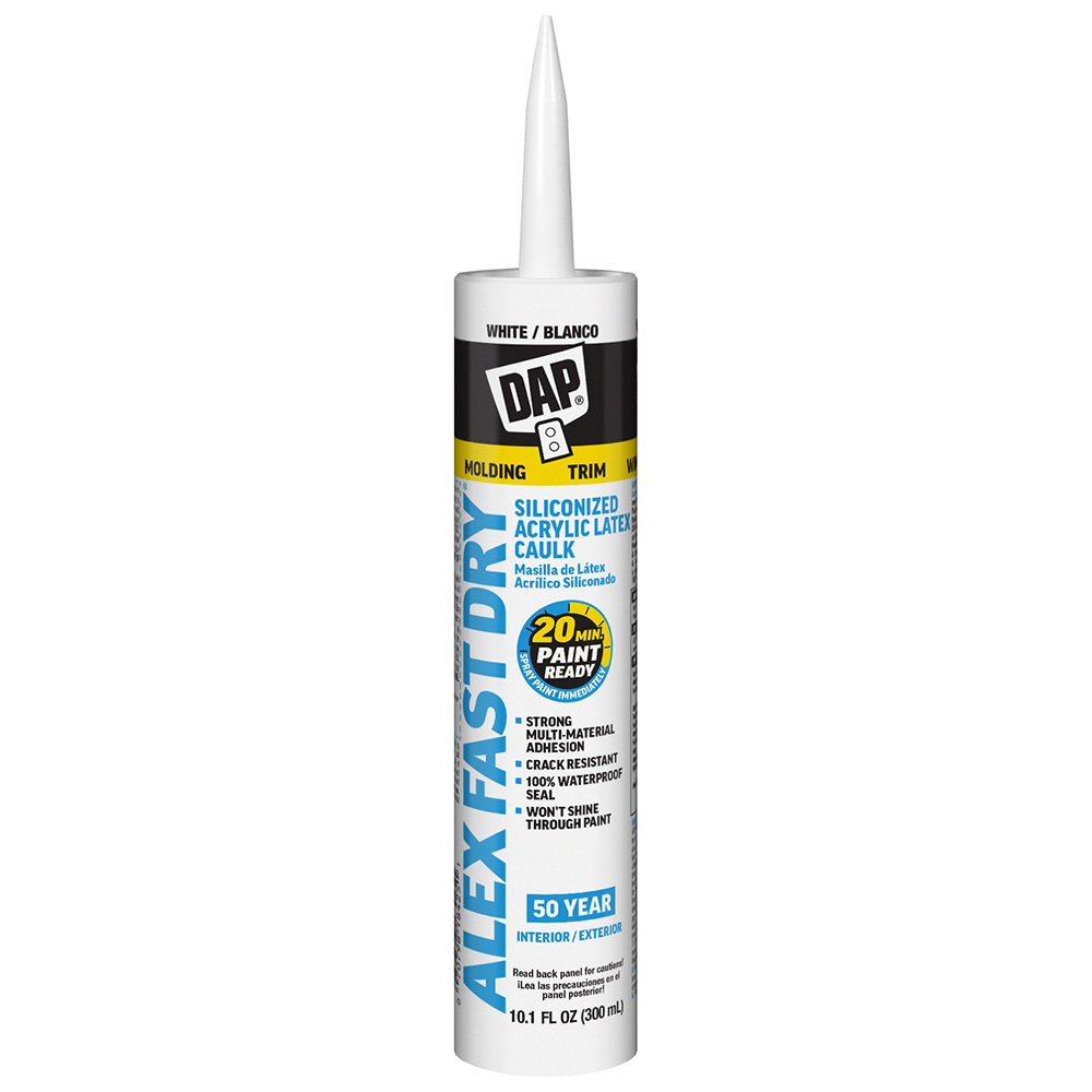 12 Pack of 10.1 Oz Dap 18425 White Alex Fast Dry Siliconized Acrylic Latex Caulk - Image 2