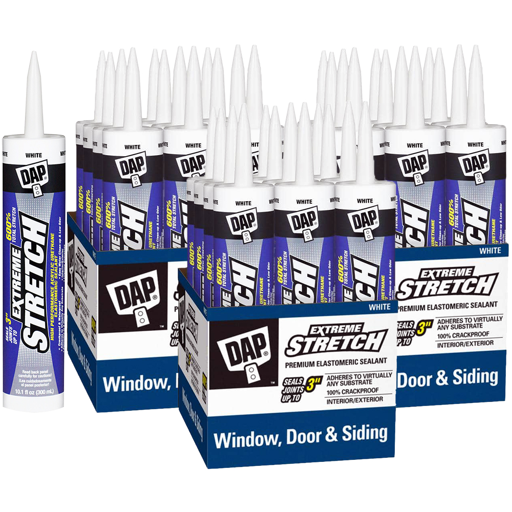 36-Pack of 10.1 Oz Dap 18715 White Extreme Stretch Acrylic Urethane Premium Elastomeric Sealant
