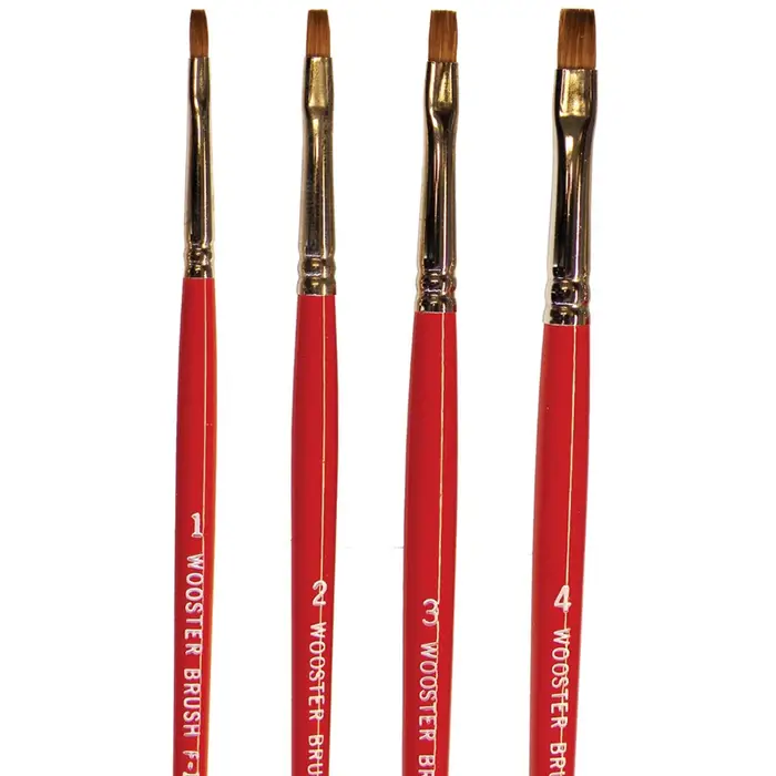 #3 Wooster F1621 Artist Brush Red Sable Oil Brights Artist Paint Brush - Image 2