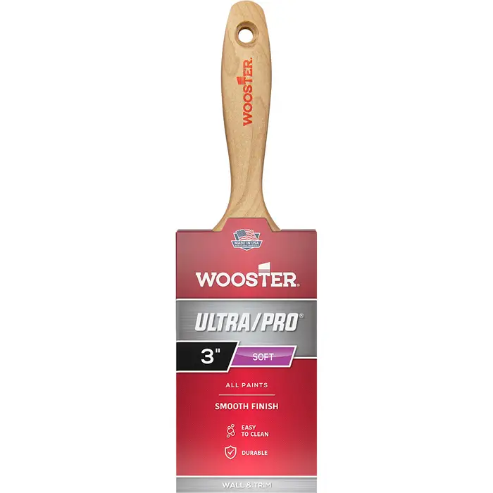 3″ Wooster 41690030 Ultra/Pro Soft Flat Bristle Beavertail Handle Paint Brush