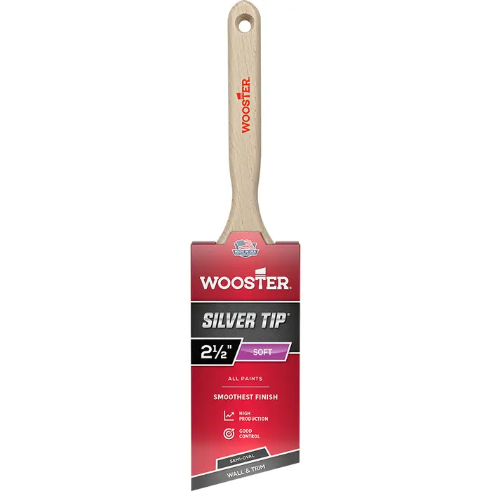 2-1/2″ Wooster 5228 Silver Tip Semi-Oval Angle Sash Paint Brush