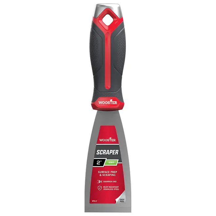 90‐Pack of 2” Wooster 8751 Stiff Scraper, Stainless Steel