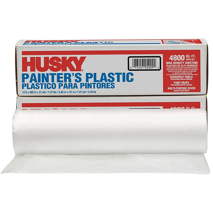 1‐Roll of 12’ x 400’ Poly‐America 03512H Husky Clear .31‐Mil High Density Painter’s Plastic