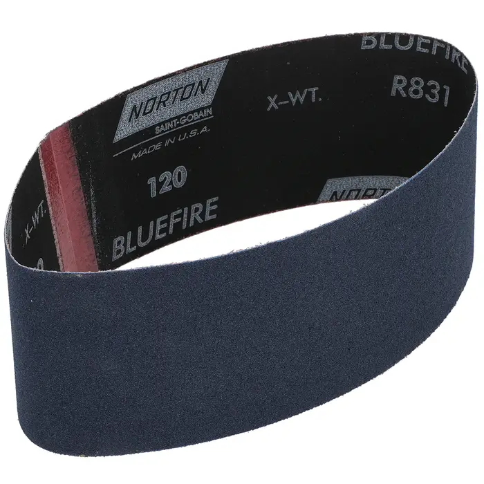 600-Pack of 3" x 21" Norton 49610 ProSand BlueFire Portable Sanding Belt 120-Grit, Fine, 2-Belts-Per-Pack (1,200 Belts) - Image 2