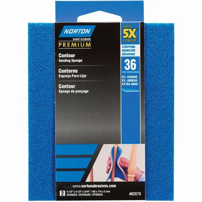 Norton 82079 5X Premium Contour Sanding Pad, 36-Grit, Extra-Coarse, 2-Pack
