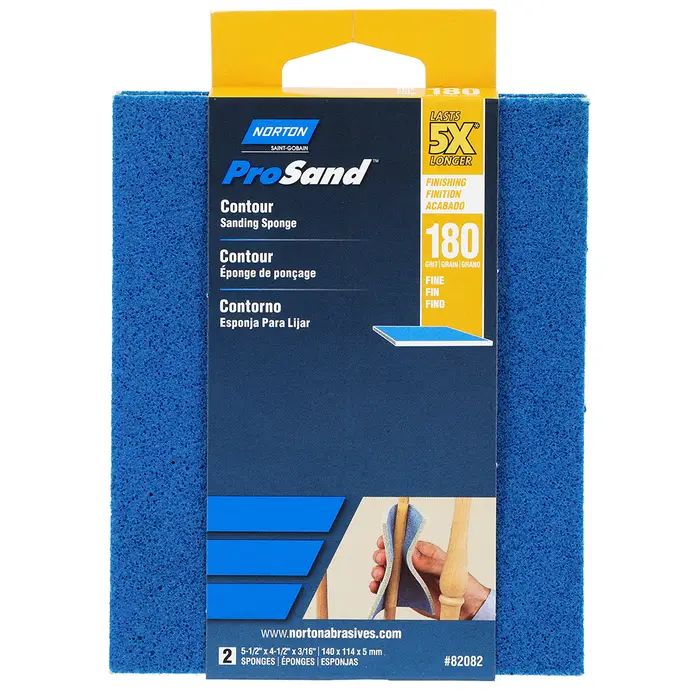Norton 82082 5X Premium Contour Sanding Pad, 180-Grit, Fine, 2-Pack