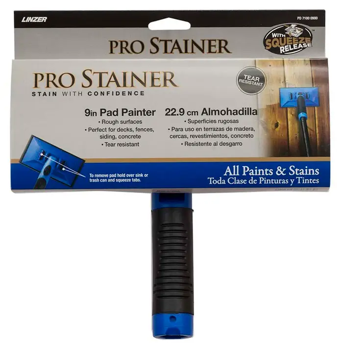 9″ Linzer PD 7100-0900 Blue Pro Edge Pro Stainer Pad Painter