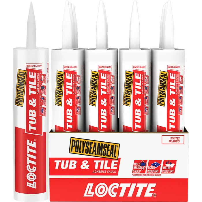 12 Pack of 10 Oz Loctite 65072 White Polyseamseal Tub and Tile Adhesive Caulk - Image 2