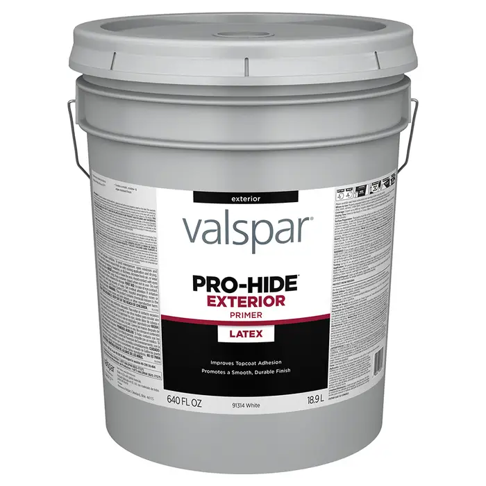 Valspar Pro-Hide Exterior Latex Primer, White, 5 Gallon