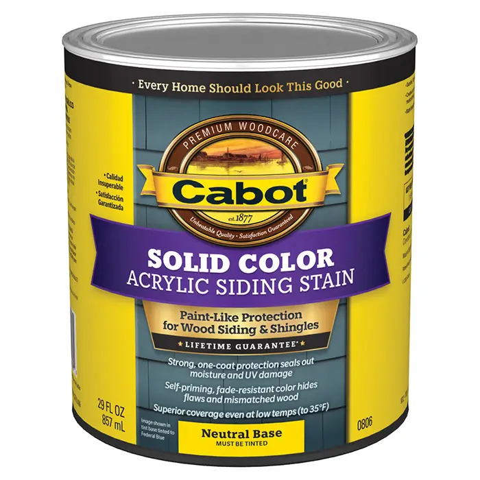 Qt Cabot Stains 0806 Neutral Base PROVT Solid Color Acrylic Siding Stain