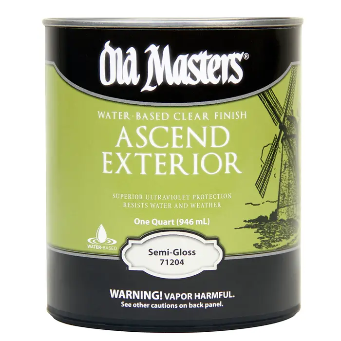 Qt Old Masters 71204 Clear Ascend Exterior Water‐based Finish, Semi‐Gloss