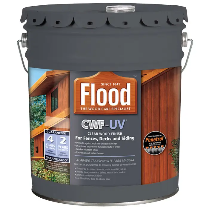 Pallet (36 ct) of 5 Gal Flood FLD542 Natural CWF‐UV Exterior Clear Wood Finish