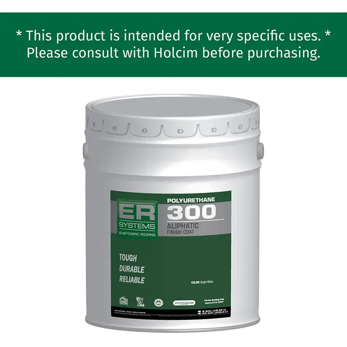 55 Gal ERSystems URETERALIWD55 White Polyurethane 300, Elastomeric Coating, Aliphatic Finish Coat