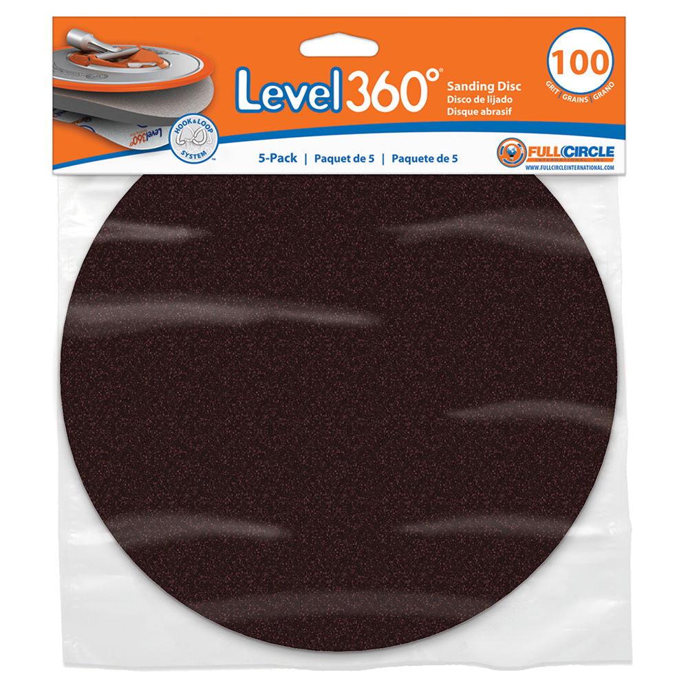 800-Pack of 8-3/4″ Full Circle SD100-5 Level360 Hook and Loop Sanding Disc, 100-Grit, 5-Discs-Per-Pack (4,000 Discs)